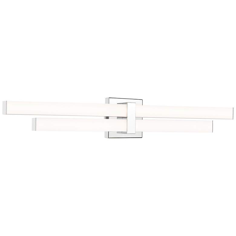 Image 3 Zane 32" Wide Chrome LED 2-Light Bath Light