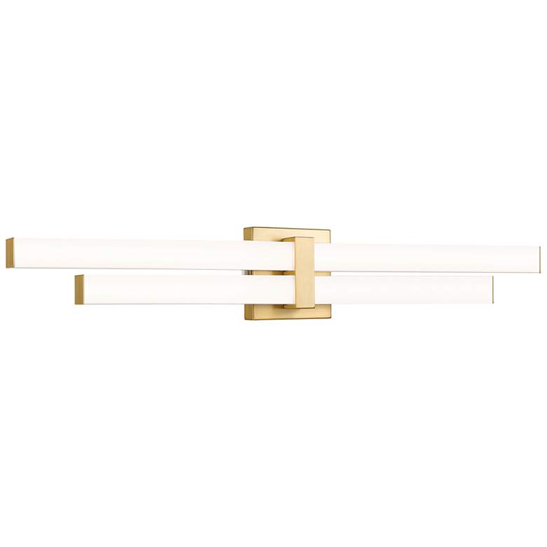 Image 2 Zane 32" Wide Modern Gold LED Vanity Bath Light