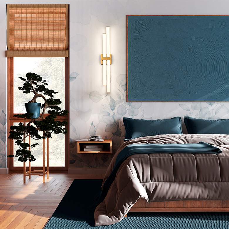 Image 4 Zane 32" Wide Modern Gold LED Vanity Bath Light more views