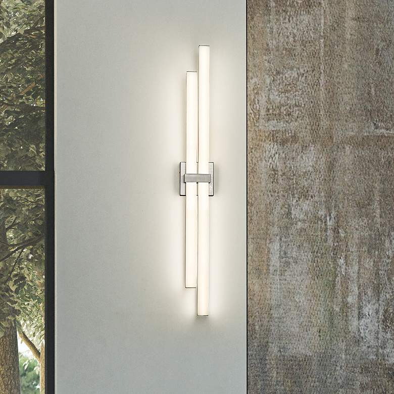 Image 2 Zane 40" Wide Brushed Nickel LED Bath Light