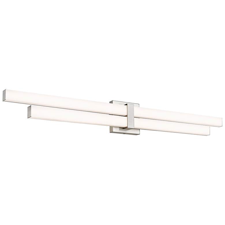 Image 7 Zane 40" Wide Brushed Nickel LED Bath Light more views