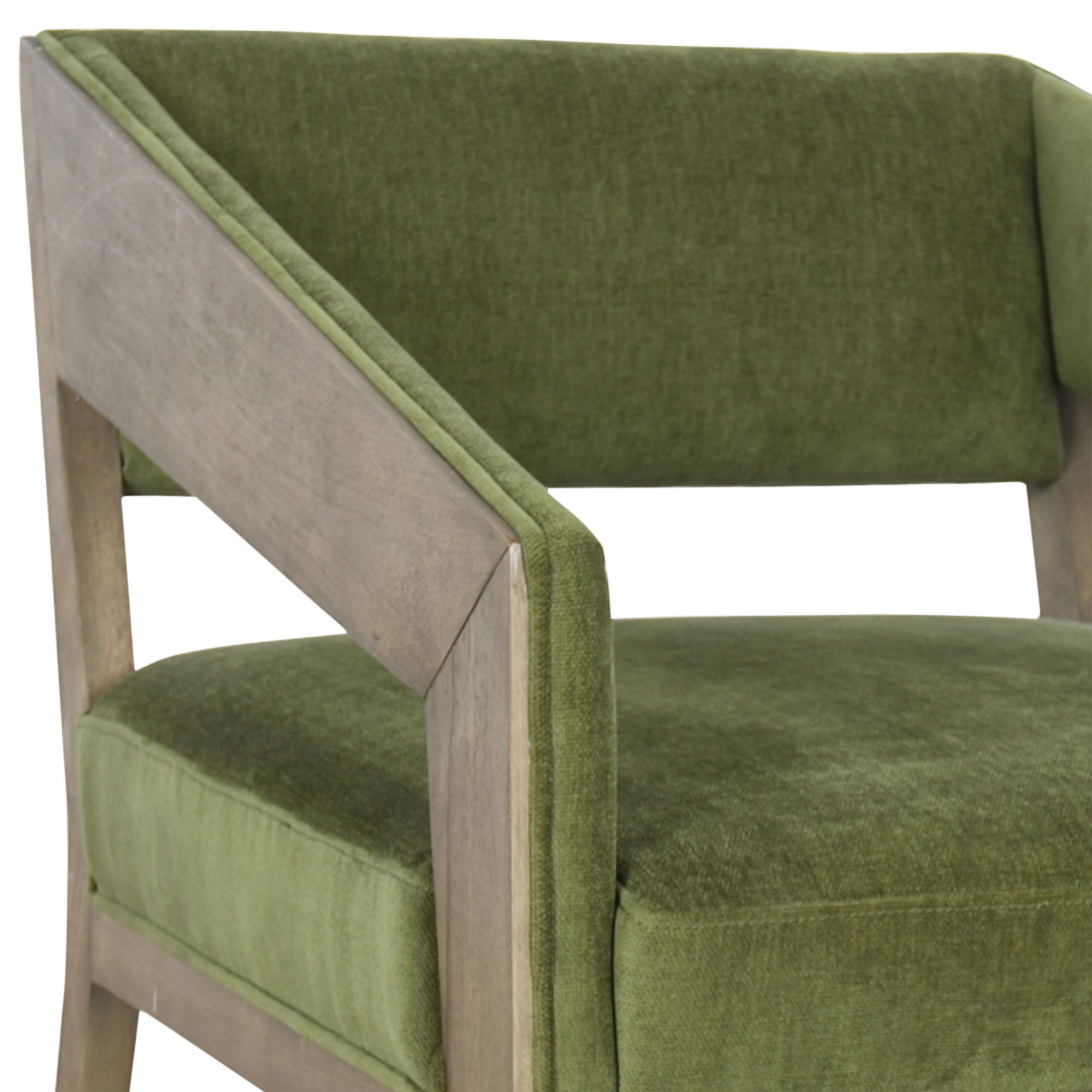 Zane Green Fabric and Rubber Wood Accent Chair 889F0 Lamps Plus
