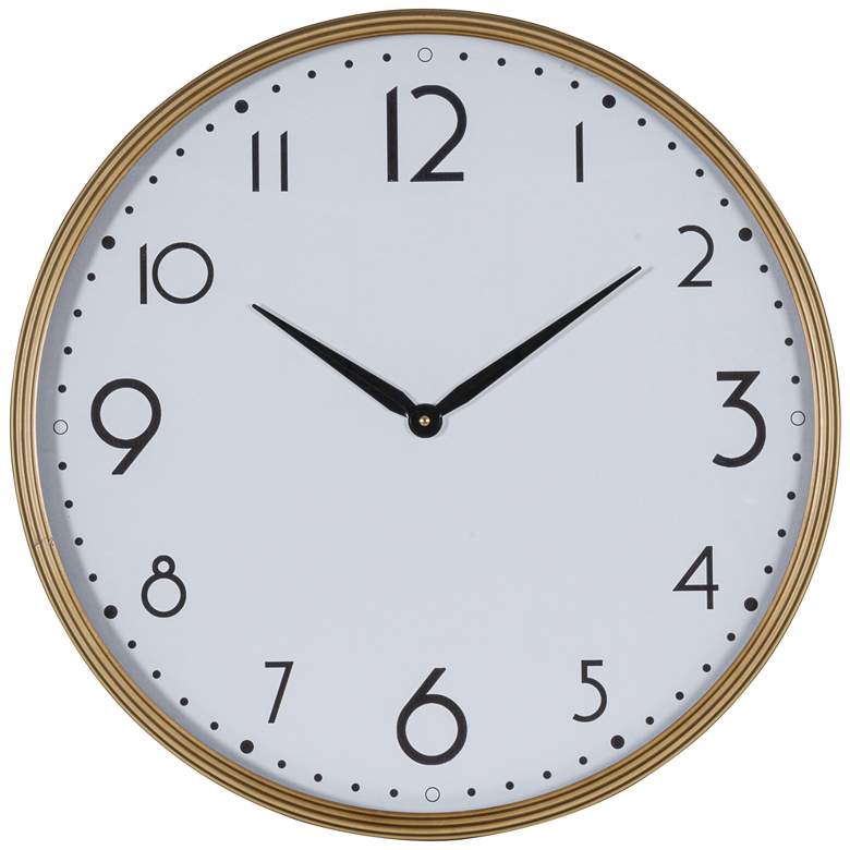 Image 3 Zane Shiny Gold 23 3/4" Round Wall Clock