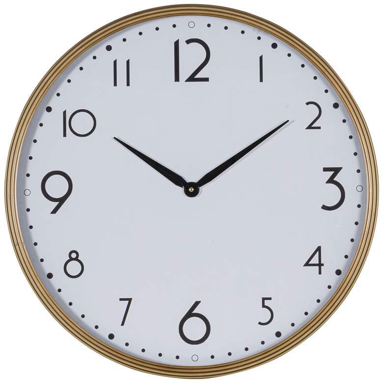 Image 3 Zane Shiny Gold 23 3/4 inch Round Wall Clock