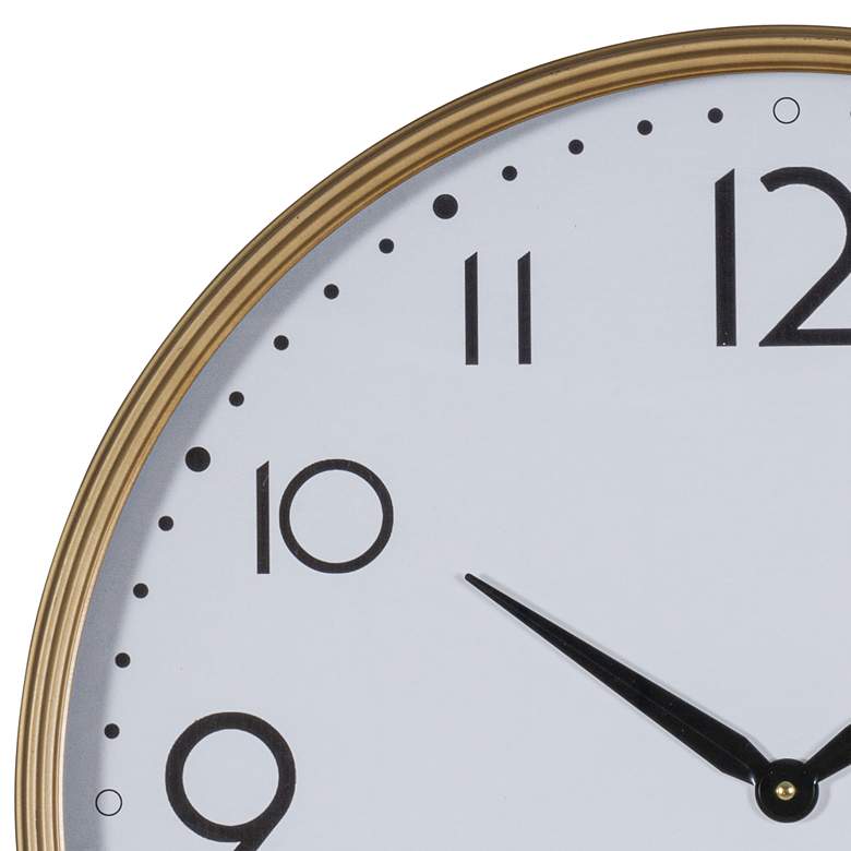 Image 4 Zane Shiny Gold 23 3/4" Round Wall Clock more views