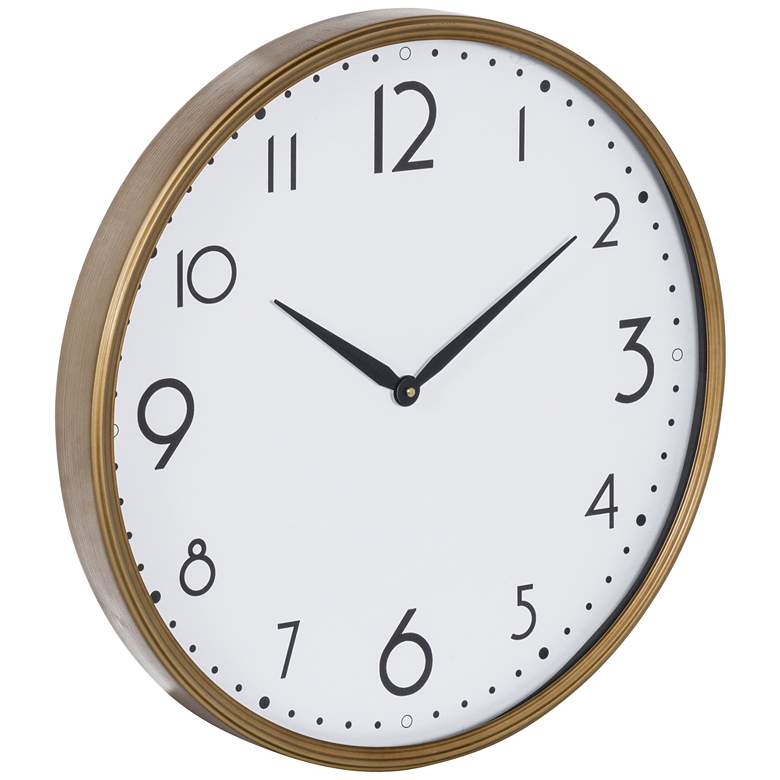 Image 5 Zane Shiny Gold 23 3/4" Round Wall Clock more views