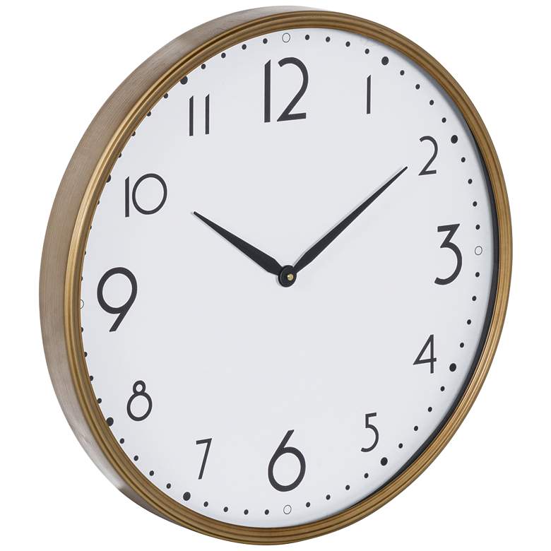 Image 5 Zane Shiny Gold 23 3/4 inch Round Wall Clock more views