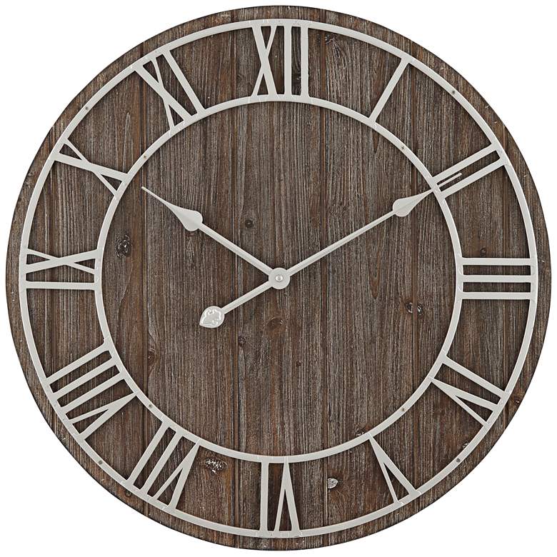 Image 2 Zania 23 3/4 inch Round Matte Dark Gray Wall Clock