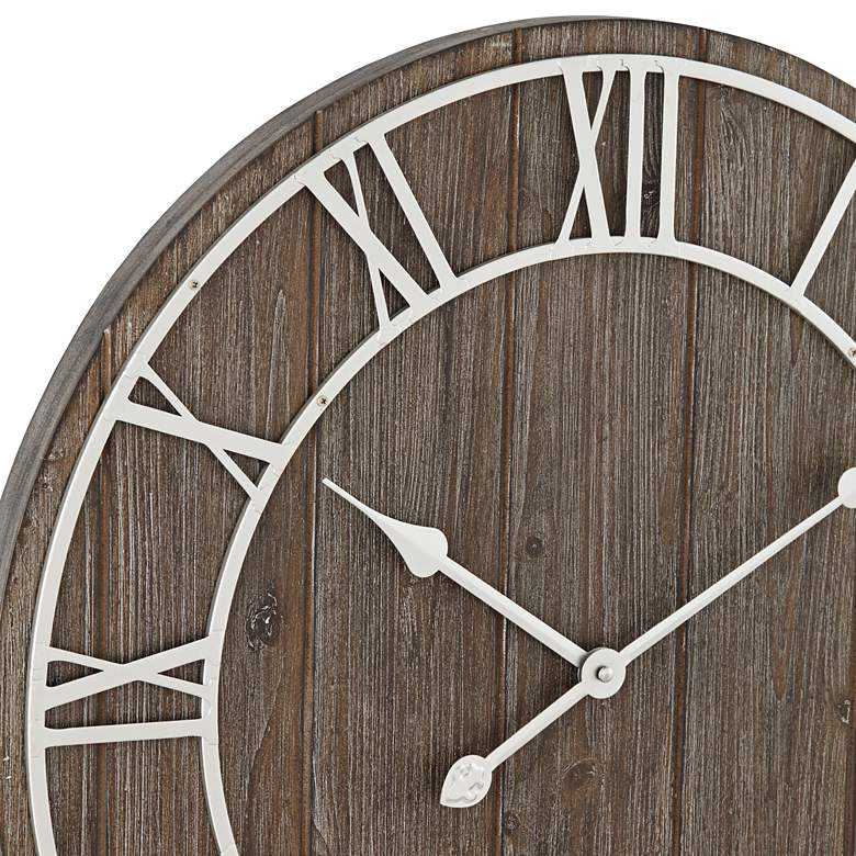 Image 3 Zania 23 3/4" Round Matte Dark Gray Wall Clock more views