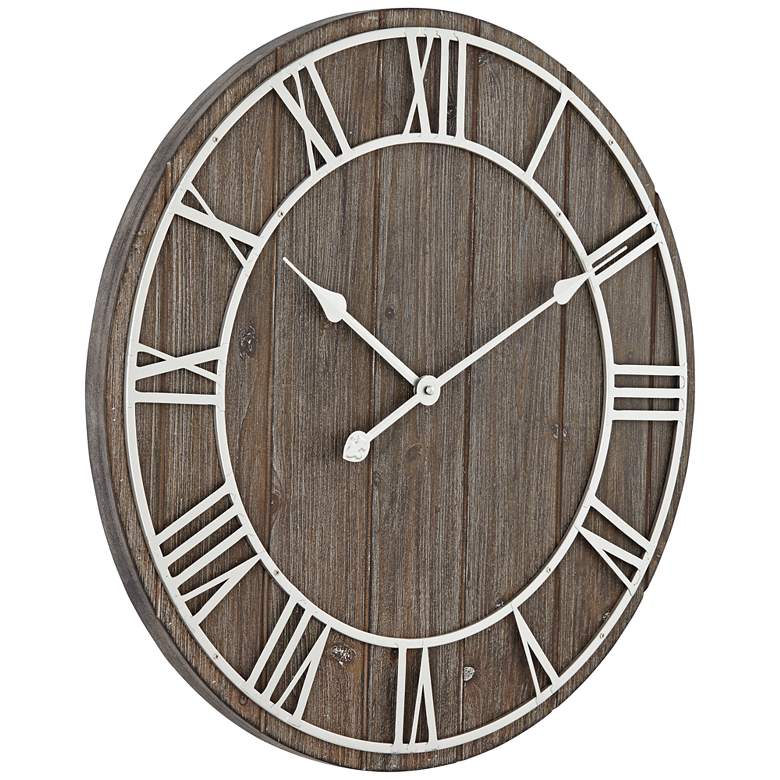 Image 5 Zania 23 3/4" Round Matte Dark Gray Wall Clock more views