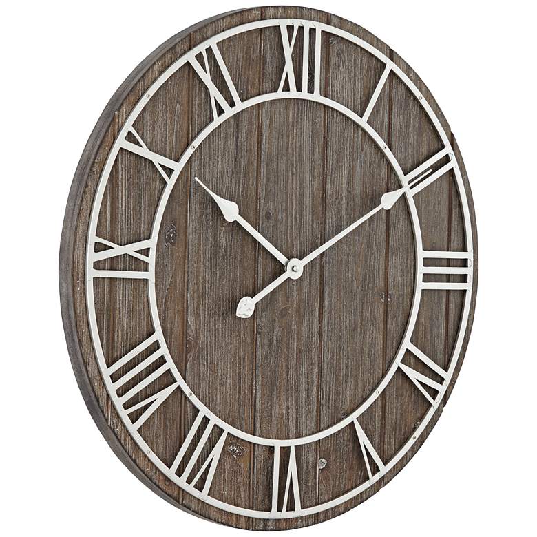 Image 5 Zania 23 3/4 inch Round Matte Dark Gray Wall Clock more views