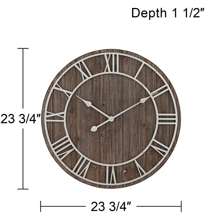 Image 7 Zania 23 3/4" Round Matte Dark Gray Wall Clock more views