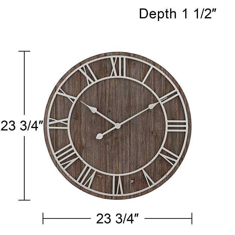 Image 7 Zania 23 3/4 inch Round Matte Dark Gray Wall Clock more views