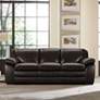Thumbnail1 of Zanna 91" Wide Dark Brown Leather and Wood Sofa