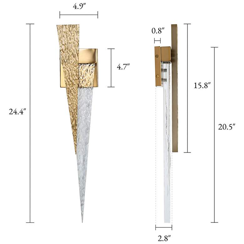 Image 2 Zantra 4.9" Wide Gold 1-Light LED Wall Sconce more views