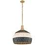 2_Zanzibar 21" Wide Black and White Rattan Pendant Light