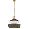 Zanzibar 21" Wide Black and White Rattan Pendant Light