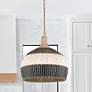 1_Zanzibar 21" Wide Black and White Rattan Pendant Light