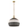 3_Zanzibar 21" Wide Black and White Rattan Pendant Light more views