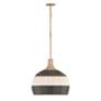 4_Zanzibar 21" Wide Black and White Rattan Pendant Light more views