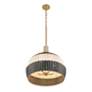 5_Zanzibar 21" Wide Black and White Rattan Pendant Light more views