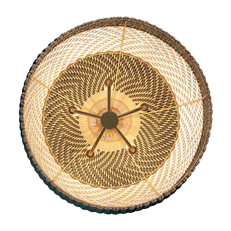 Image 6 Zanzibar 21" Wide Black and White Rattan Pendant Light more views