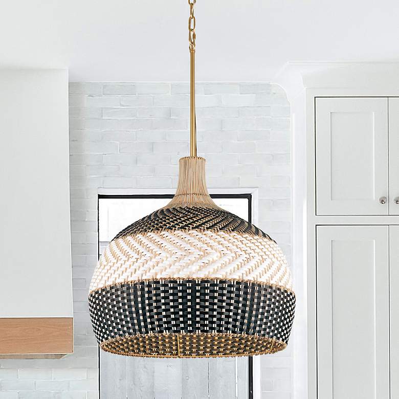 Image 1 Zanzibar 5 Light Soft Gold + Matte Black Pendant