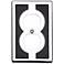 Zanzibar Black Leather and Chrome Outlet Wall Plate