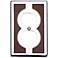 Zanzibar Brown Leather and Chrome Outlet Wall Plate