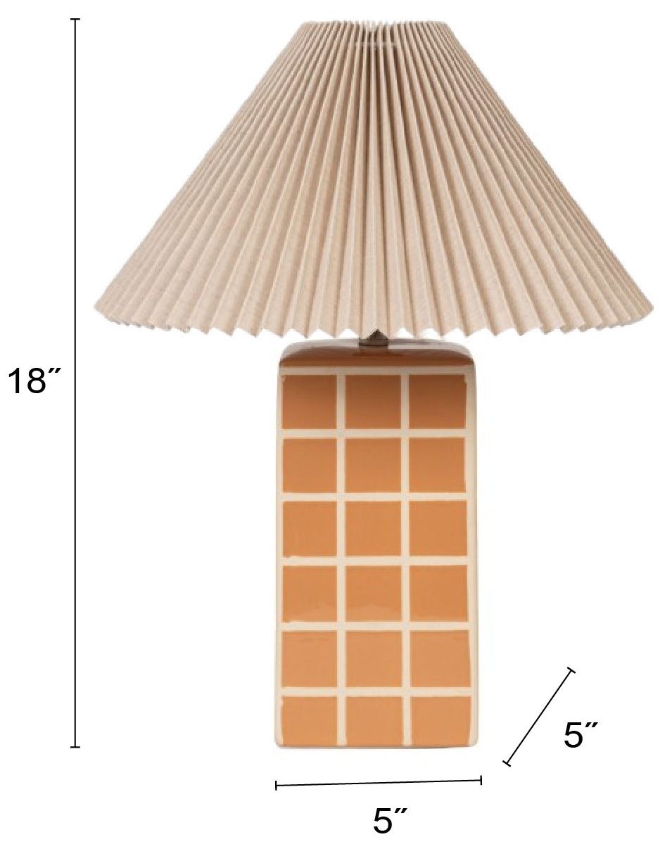 Image 3 Zara 18" Square Windowpane Stoneware Table Lamp with Pleated Shade more views