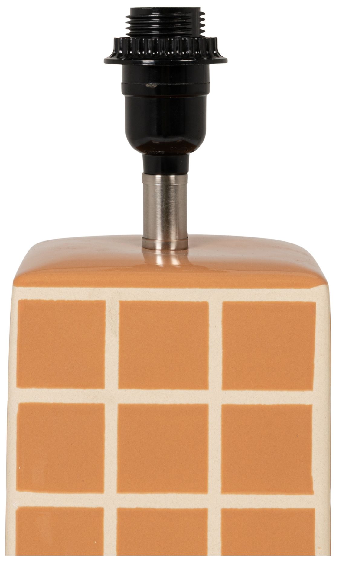Image 4 Zara 18" Square Windowpane Stoneware Table Lamp with Pleated Shade more views