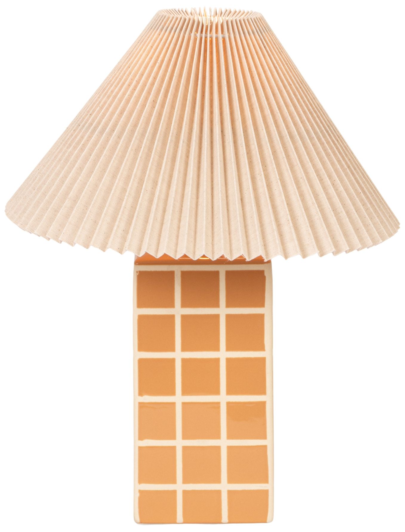 Image 6 Zara 18" Square Windowpane Stoneware Table Lamp with Pleated Shade more views