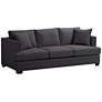 Zara 91" Wide Heritage Charcoal Fabric Three-Seat Sofa in scene