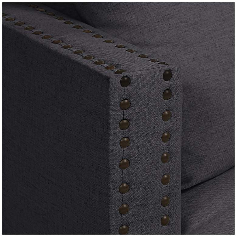 Image 4 Zara 91" Wide Heritage Charcoal Fabric Three-Seat Sofa more views