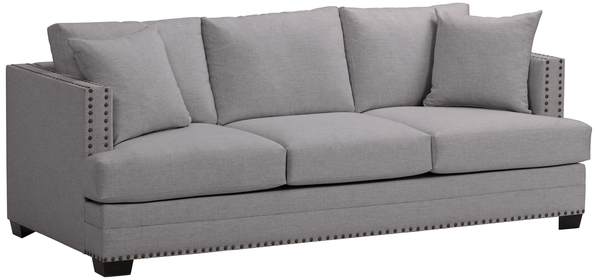 Zara 91 Wide Heritage Flannel Fabric Three Seat Sofa