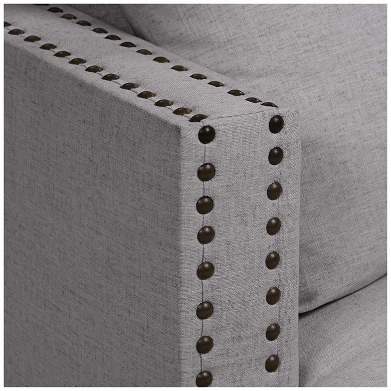 Image 3 Zara 91 inch Wide Heritage Flannel Fabric Three-Seat Sofa more views