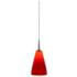 Zara LED Pendant - Chrome Finish - Red Glass Shade