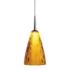 Zara LED Pendant - Matte Chrome Finish - Cinnamon Glass Shade