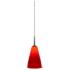 Zara LED Pendant - Matte Chrome Finish - Red Glass Shade
