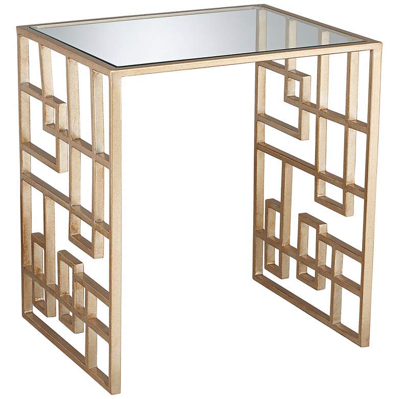 Image 1 Zarah Gold GlassTop Accent Table