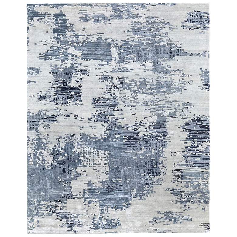 Image 1 Zarah Modern Abstract Hand Tufted Blue Area Rug 8917F