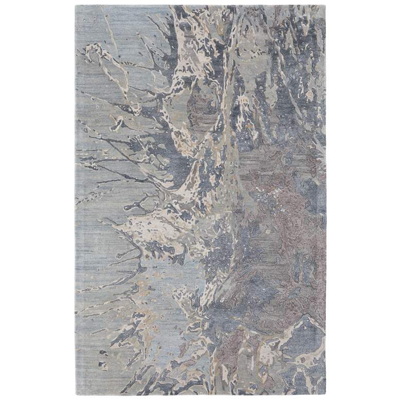 Image 1 Zarah Modern Watercolor Hand Tufted Blue Area Rug 8918F