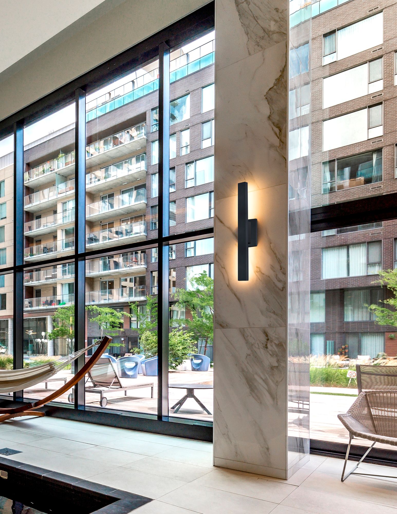 Image 2 Zarai 24" High ADA Matte Black LED Outdoor Wall Sconce more views