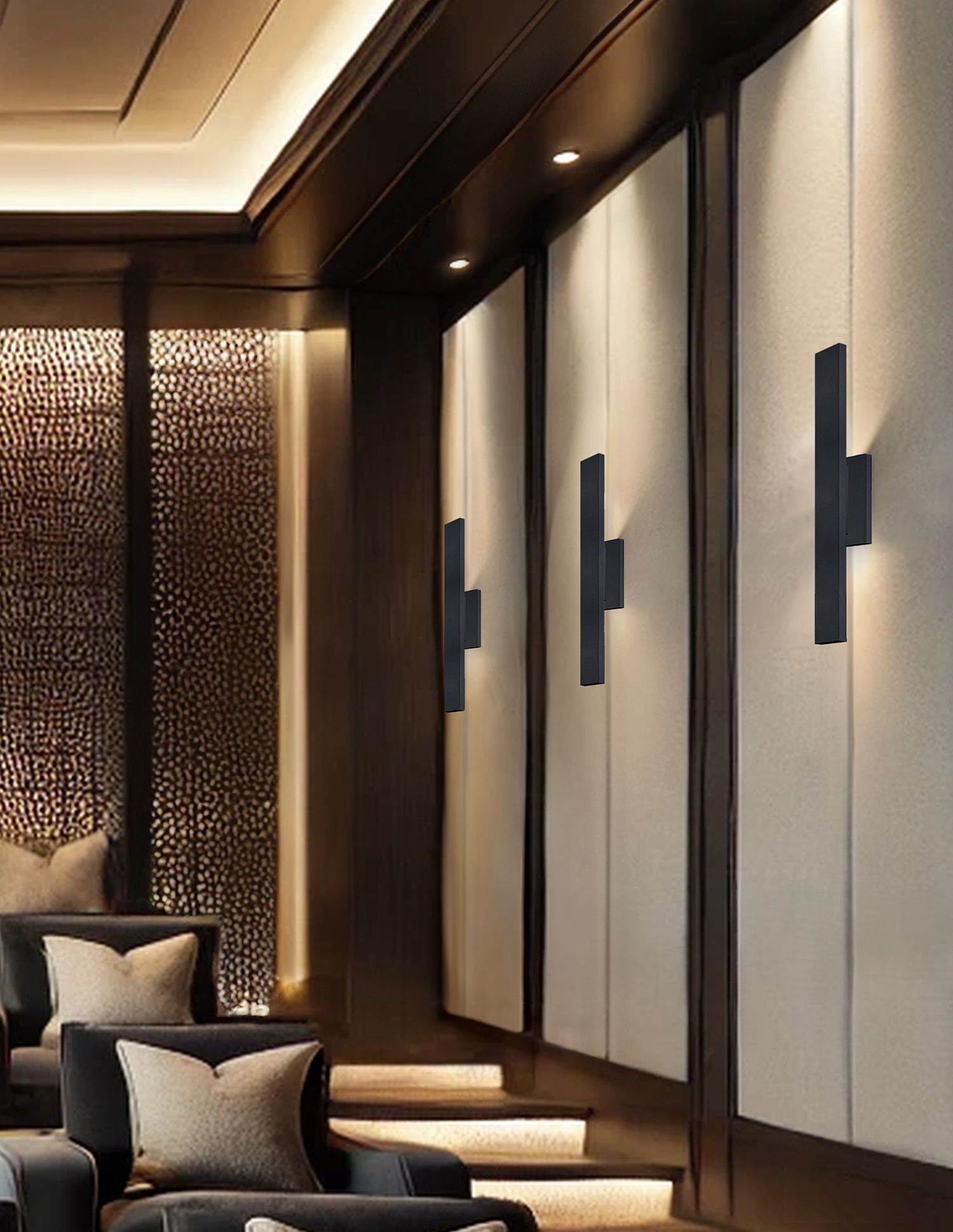 Image 3 Zarai 24" High ADA Matte Black LED Outdoor Wall Sconce more views