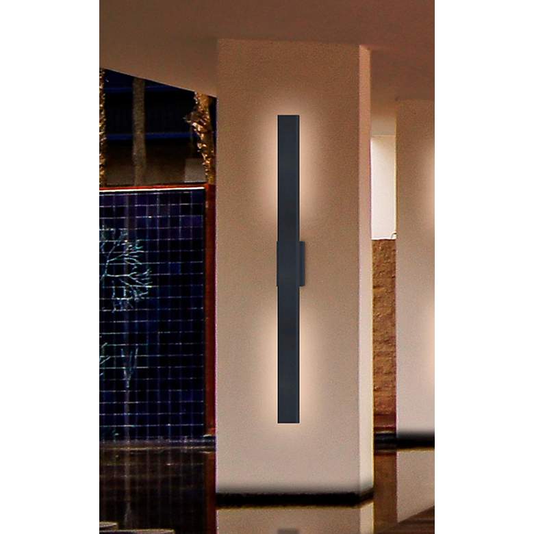 Image 1 Zarai 60" High ADA Matte Black LED Outdoor Wall Sconce