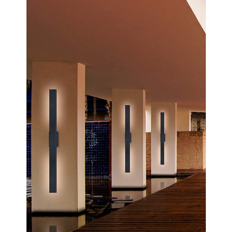 Image 3 Zarai 60" High ADA Matte Black LED Outdoor Wall Sconce more views