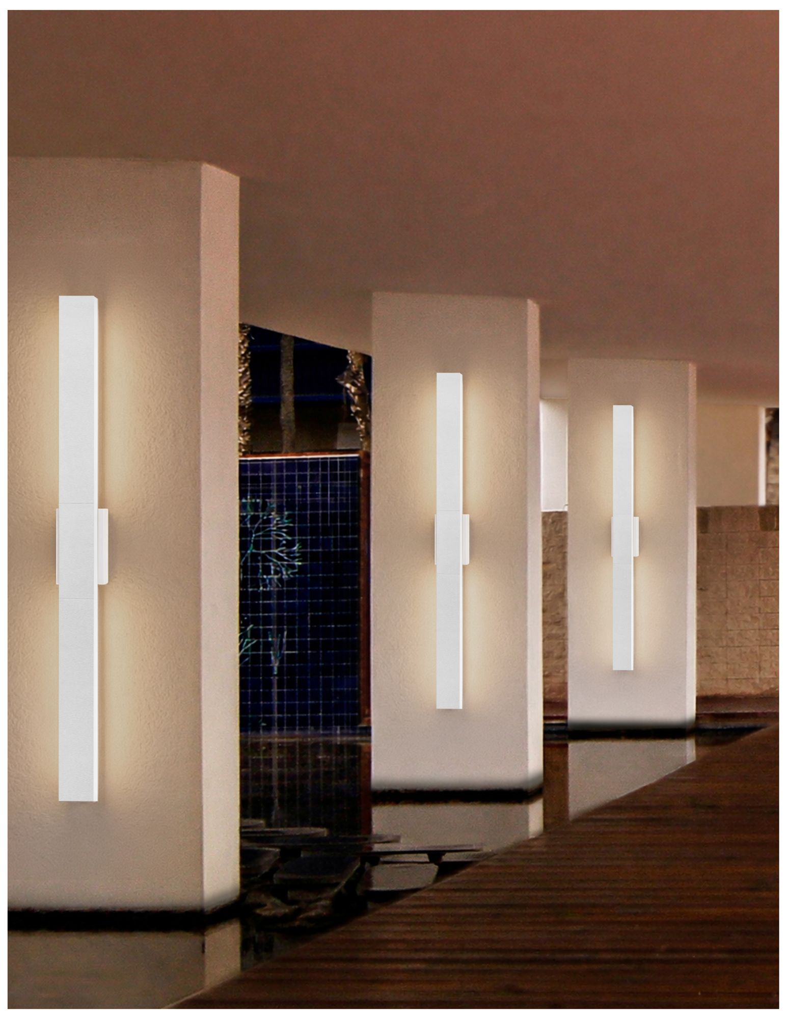 Image 5 Zarai Family 60" High Matte White LED Outdoor Wall Sconce more views