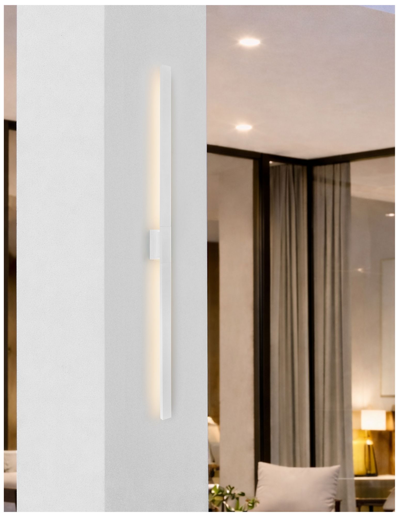 Image 5 Zarai Family 84" High Matte White LED Outdoor Wall Sconce more views