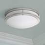 Zare Brushed Nickel 14" Wide Modern Flushmount LED Ceiling Light