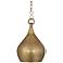 Zaria 9" Wide Antique Brass Mini Pendant Light